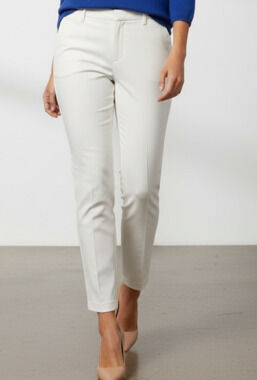 Tommy Hilfiger Women's White Textured Ankle Trousers Size 10